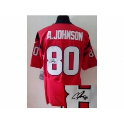 Nike Houston Texans 80 Andre Johnson red Elite signature NFL Jersey