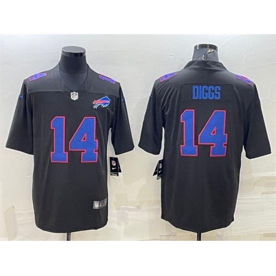 Men Buffalo Bills 14 Stefon Diggs Black Vapor Untouchable Limited Stitched Jersey