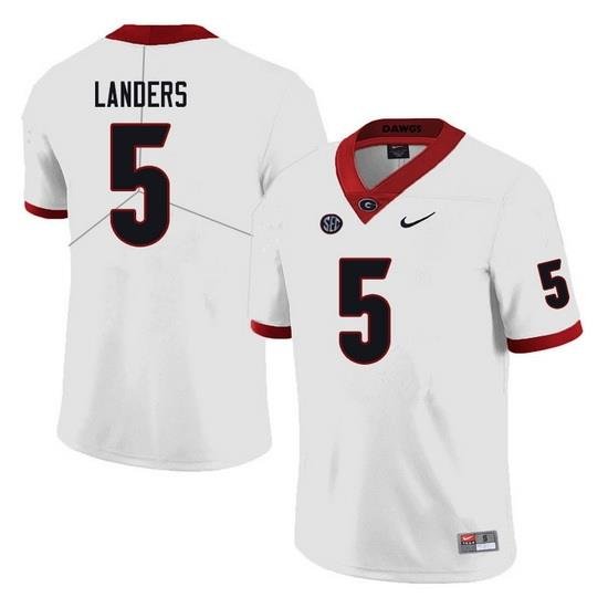 Men #5 Matt Landers Georgia Bulldogs College Football Jerseys Sale-white