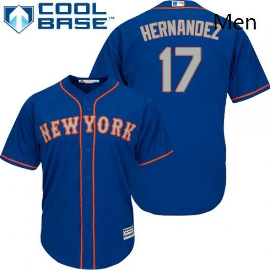 Mens Majestic New York Mets 17 Keith Hernandez Replica Royal Blue Alternate Road Cool Base MLB Jersey