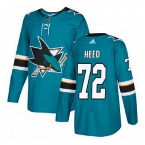 Youth Adidas San Jose Sharks 72 Tim Heed Premier Teal Green Home NHL Jersey