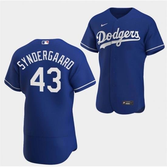 Men Los Angeles Dodgers 43 Noah Syndergaard Blue Flex Base Stitched Baseball Jersey