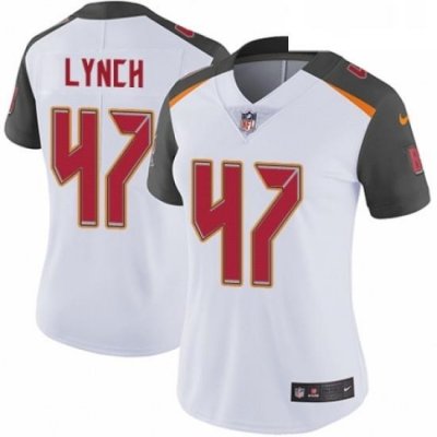 Womens Nike Tampa Bay Buccaneers 47 John Lynch White Vapor Untouchable Limited Player NFL Jersey