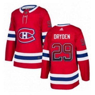 Mens Adidas Montreal Canadiens 29 Ken Dryden Authentic Red Drift Fashion NHL Jersey