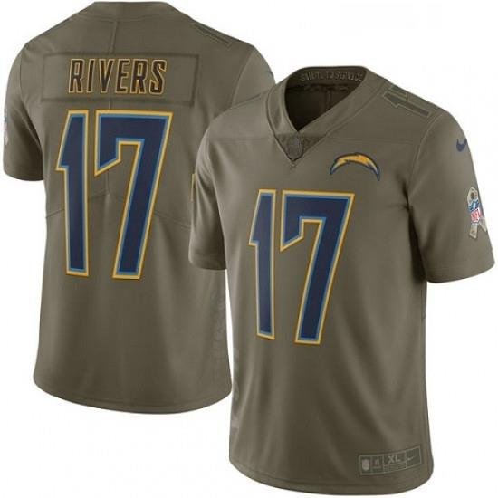 Youth Nike Los Angeles Chargers 17 Philip Rivers Limited Olive 2017 Salute to Service NFL Jersey