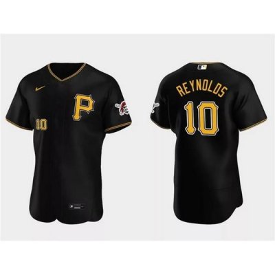 Men Pittsburgh Pirates 10 Bryan Reynolds Black Flex Base Stitched Baseball Jersey