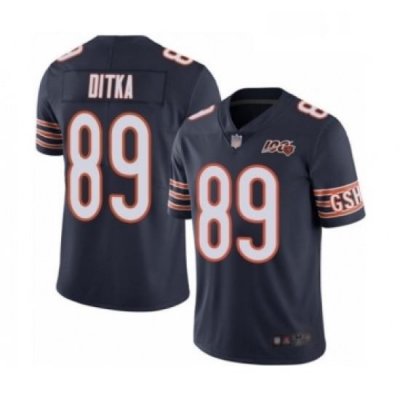 Mens Chicago Bears 89 Mike Ditka Navy Blue Team Color 100th Season Limited Football Jersey