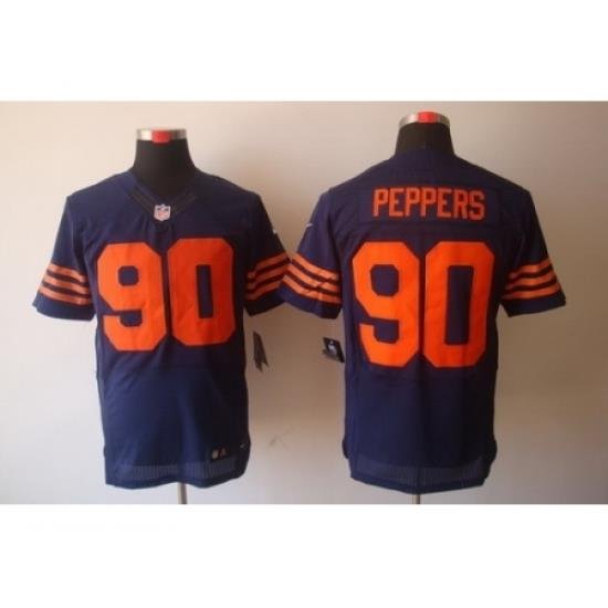 Nike Chicago Bears 90 Julius Peppers Blue Elite Orange Number NFL Jersey