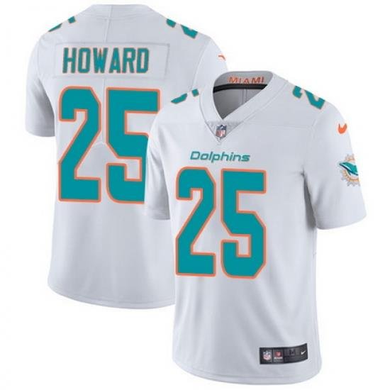 Nike Dolphins #25 Xavien Howard White Mens Stitched NFL Vapor Untouchable Limited Jersey