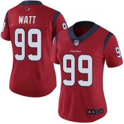 Women Houston Texans 99 J J  Watt Red Vapor Untouchable Limited Stitched Jersey