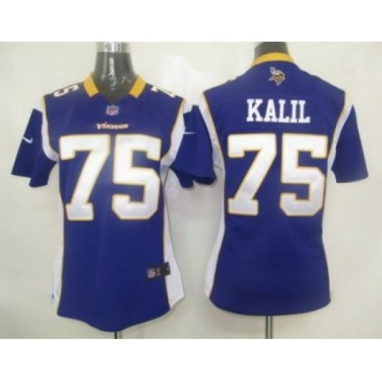 Women Nike Minnesota Vikings 75# Kalil Jersey