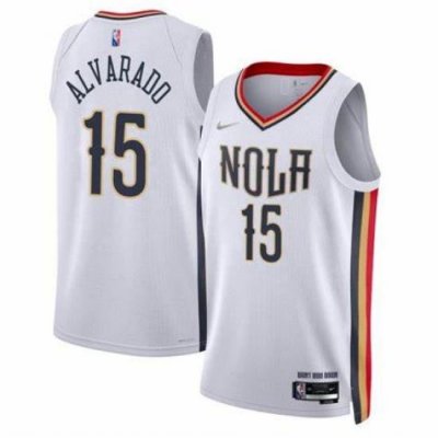 Men Jose Alvarado New Orleans Pelicans 15 Nike Swingman White Jersey