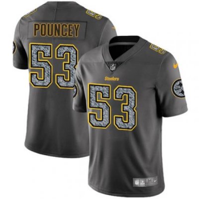 Youth Nike Steelers #53 Maurkice Pouncey Gray Static NFL Vapor Untouchable Game Jersey