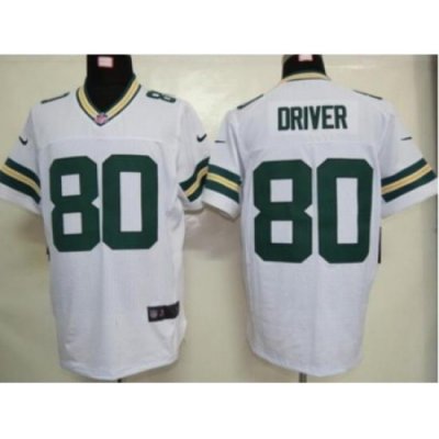 Nike Green Bay Packers 80 Donald Driver White Elite NFL Jersey