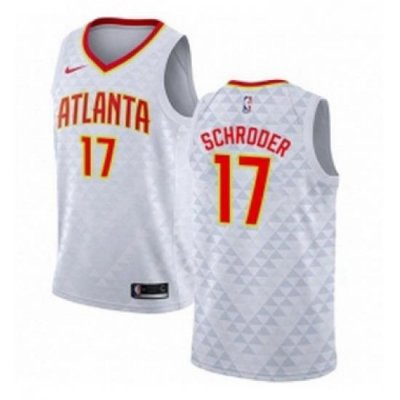 Womens Nike Atlanta Hawks 17 Dennis Schroder Authentic White NBA Jersey Association Edition