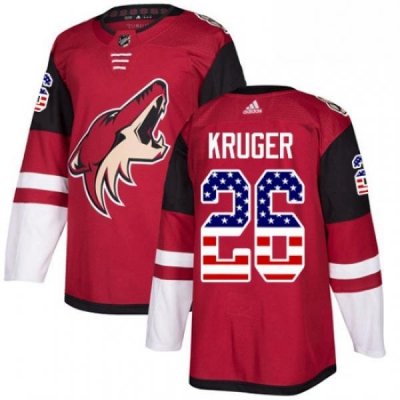 Youth Adidas Arizona Coyotes 26 Marcus Kruger Authentic Red USA Flag Fashion NHL Jersey