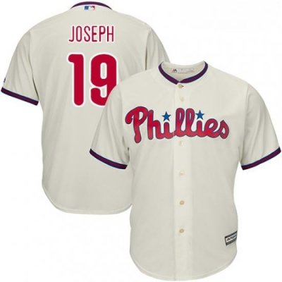 Youth Majestic Philadelphia Phillies 19 Tommy Joseph Authentic Cream Alternate Cool Base MLB Jersey