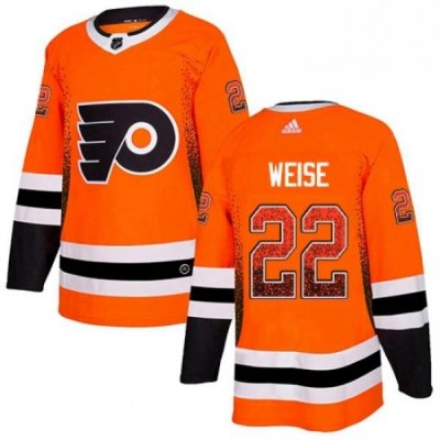 Mens Adidas Philadelphia Flyers 22 Dale Weise Authentic Orange Drift Fashion NHL Jersey