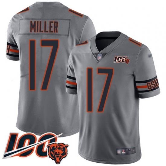 Youth Chicago Bears 17 Anthony Miller Limited Silver Inverted Legend 100th Season Football Jersey