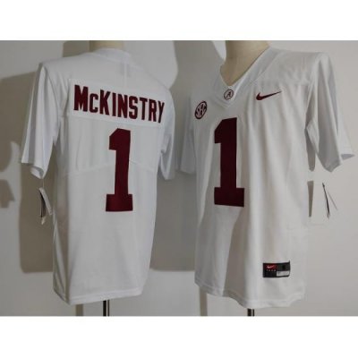 Men Alabama Crimson Tide 1 Ga'Quincy McKinstry White College Football Jersey