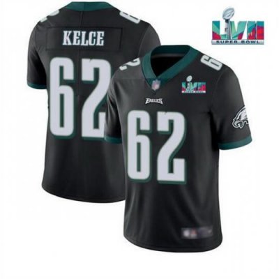 Men Women Youth Toddler Philadelphia Eagles 62 Jason Kelce Black Super Bowl LVII Patch Vapor Untouchable Limited Stitched Jersey