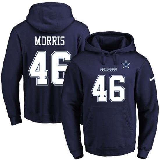 NFL Mens Nike Dallas Cowboys 46 Alfred Morris Navy Blue Name Number Pullover Hoodie