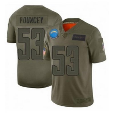 Men Los Angeles Chargers 53 Mike Pouncey Limited Camo 2019 Salute to Service Football Jersey