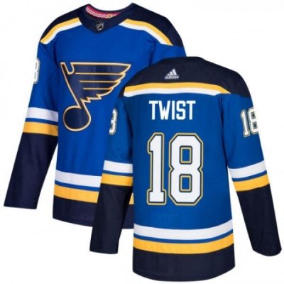 Youth Adidas St Louis Blues 18 Tony Twist Authentic Royal Blue Home NHL Jersey