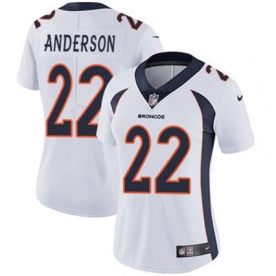 Nike Broncos #22 C J  Anderson White Womens Stitched NFL Vapor Untouchable Limited Jersey