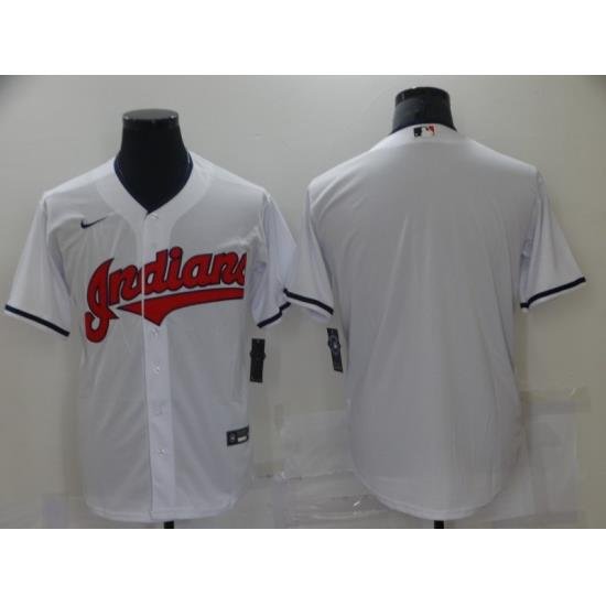 Men Nike Cleveland Indians Blank White Baseball Stitched MLB Jersey