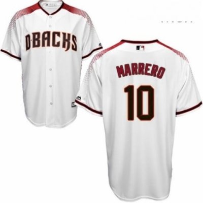 Mens Majestic Arizona Diamondbacks 10 Deven Marrero Replica White Home Cool Base MLB Jersey