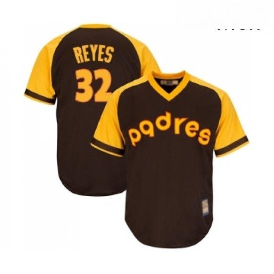 Mens San Diego Padres 32 Franmil Reyes Replica Brown Alternate Cooperstown Cool Base Baseball Jersey