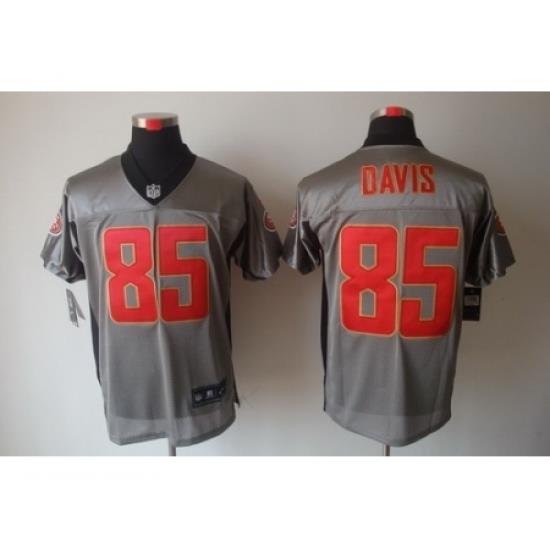 Nike San Francisco 49ers 85 Vernon Davis Grey Elite Shadow NFL Jersey