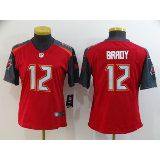 Women Buccaneers 12 Tom Brady Red Women Vapor Untouchable Limited Jersey