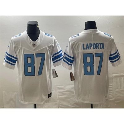 Men Detroit Lions 87 Sam LaPorta White 2023 F U S E  Vapor Untouchable Limited Stitched Jersey