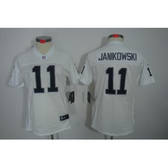 Women Nike Oakland Raiders #11 Sebastian Janikowski White(Women Limited Jerseys)