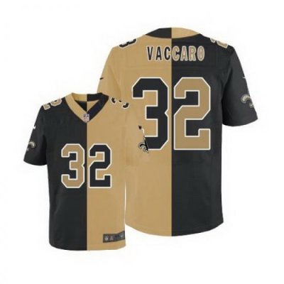 Nike Saints #32 Kenny Vaccaro Black Gold Mens Stitched NFL Elite Split Jersey