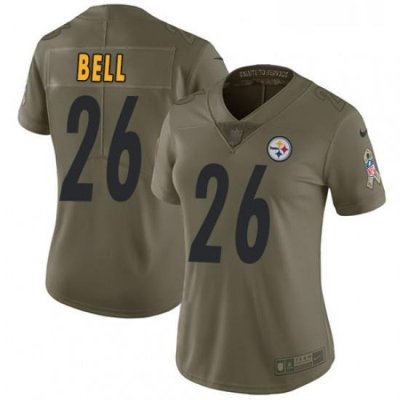 Womens Nike Pittsburgh Steelers 26 LeVeon Bell Limited Olive 2017 Salute to Service NFL Jersey