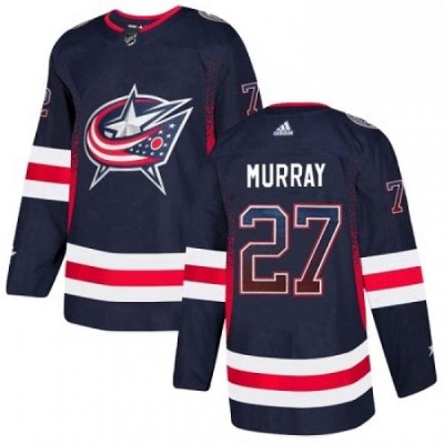 Mens Adidas Columbus Blue Jackets 27 Ryan Murray Authentic Navy Blue Drift Fashion NHL Jersey