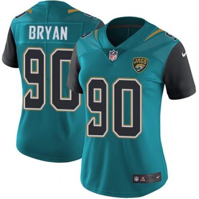 Nike Jaguars #90 Taven Bryan Teal Green Team Color Womens Stitched NFL Vapor Untouchable Limited Jersey