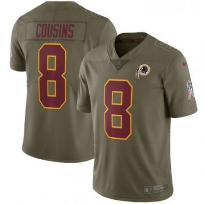 Youth Nike Washington Redskins 8 Kirk Cousins Limited Olive 2017 Salute to Service NFL Jersey