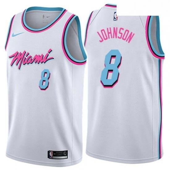 Youth Nike Miami Heat 8 Tyler Johnson Swingman White NBA Jersey City Edition