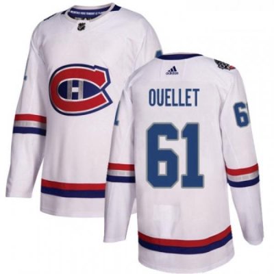 Youth Adidas Montreal Canadiens 61 Xavier Ouellet Authentic White 2017 100 Classic NHL Jersey