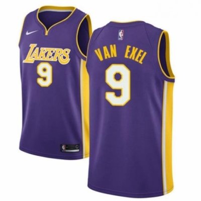 Womens Nike Los Angeles Lakers 9 Nick Van Exel Authentic Purple NBA Jersey Icon Edition