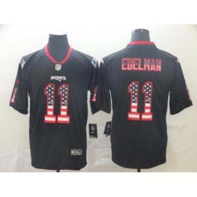 Nike Patriots 11 Julian Edelman Black USA Flag Fashion Limited Jersey