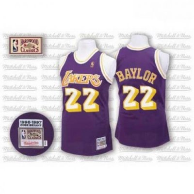 Mens Mitchell and Ness Los Angeles Lakers 22 Elgin Baylor Swingman Purple Throwback NBA Jersey