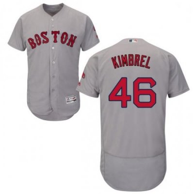 Mens Majestic Boston Red Sox 46 Craig Kimbrel Grey Road Flex Base Authentic Collection MLB Jersey