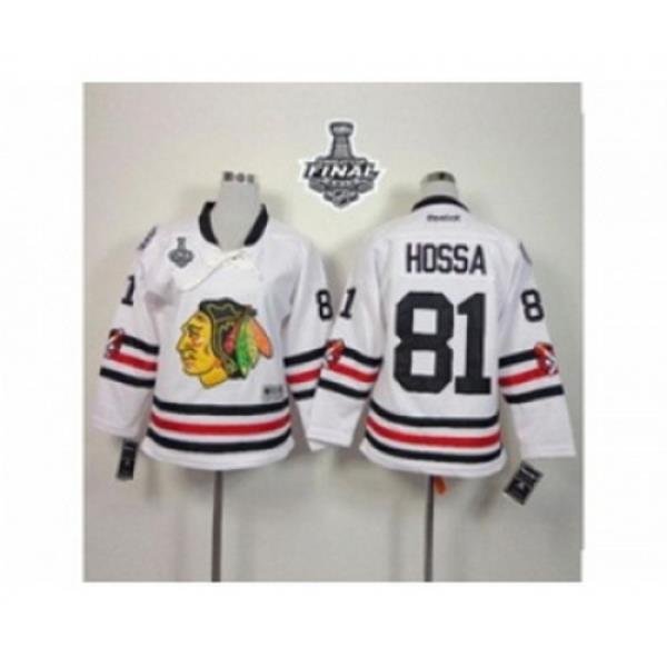 youth nhl jerseys chicago blackhawks #81 hossa white[2015 winter classic][2015 stanley cup]