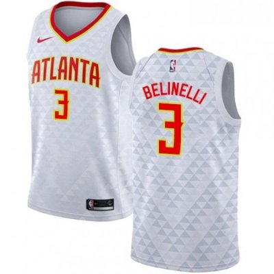 Youth Nike Atlanta Hawks 3 Marco Belinelli Swingman White NBA Jersey Association Edition