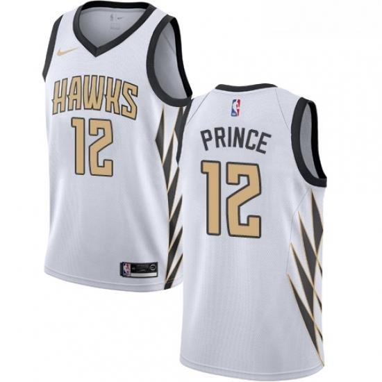 Womens Nike Atlanta Hawks 12 Taurean Prince Swingman White NBA Jersey City Edition